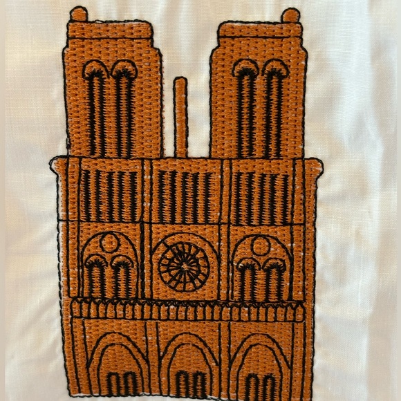 Embroidery Paris Cotton Button Down Top - Picture 6 of 6